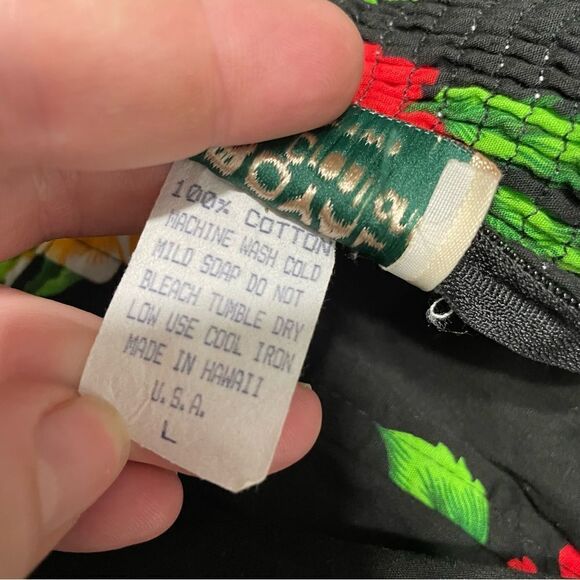 Royal Creations Dress Hawaiian Floral Tropical Smocked Fit Flare‎ Rockabilly L - Picture 7 of 10